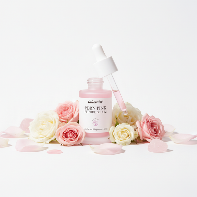 Flacon étiquette + fleurs